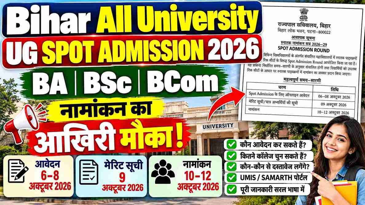 Bihar All University UG SPOT Admission 2026