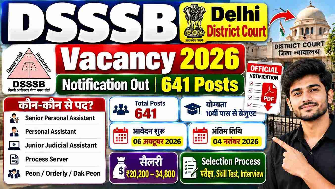 DSSSB Delhi District Court Vacancy