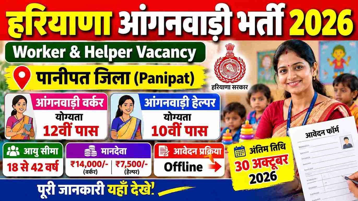 Haryana Anganwadi Worker & Helper Vacancy