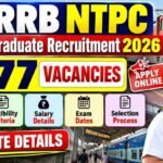 RRB NTPC Graduate Level Recruitment 2026 Online Apply For 3548 Vacancies, Notification PDF, Online Application, Eligibility, Salary & Exam Dates
