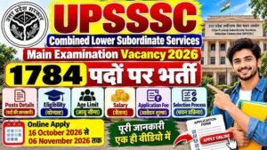 UPSSSC Combined Lower Subordinate Services Vacancy